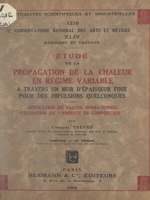 cover image of Étude de la propagation de la chaleur en régime variable à travers un mur d'épaisseur finie pour des impulsions quelconques